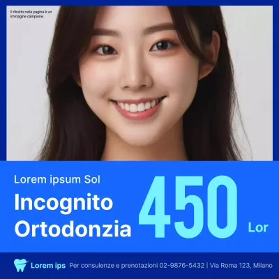 Annuncio ortodontico semplice in blu e blu navy
