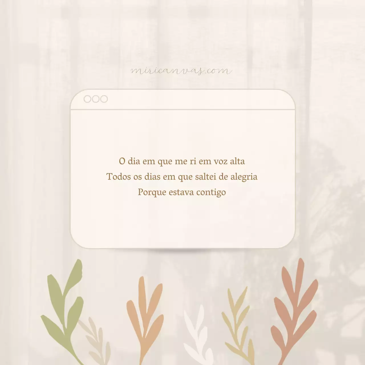Um simples correio sentimental em bege e marfim