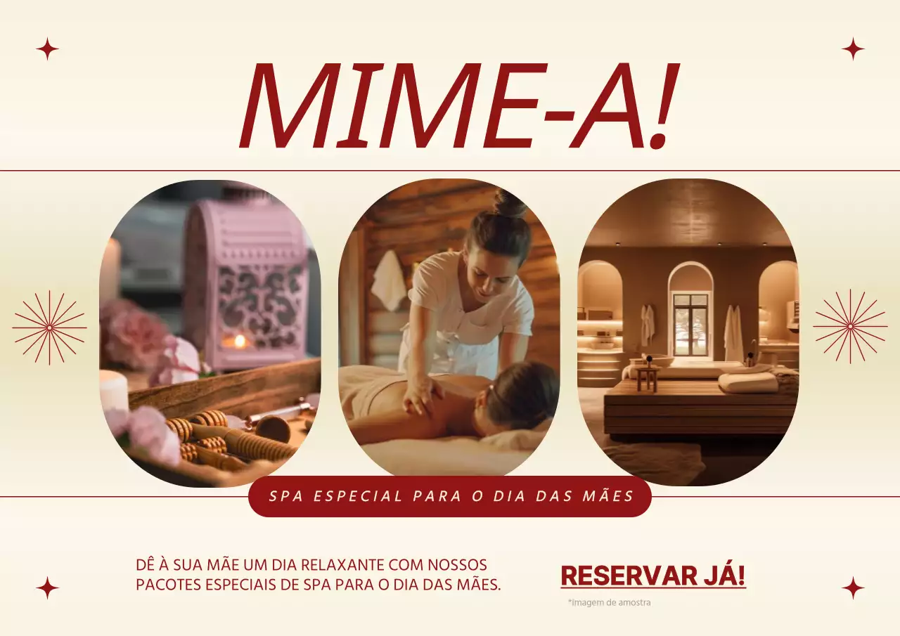 Promoção de spa elegante vermelho e bege para o Dia da Mãe Anúncio