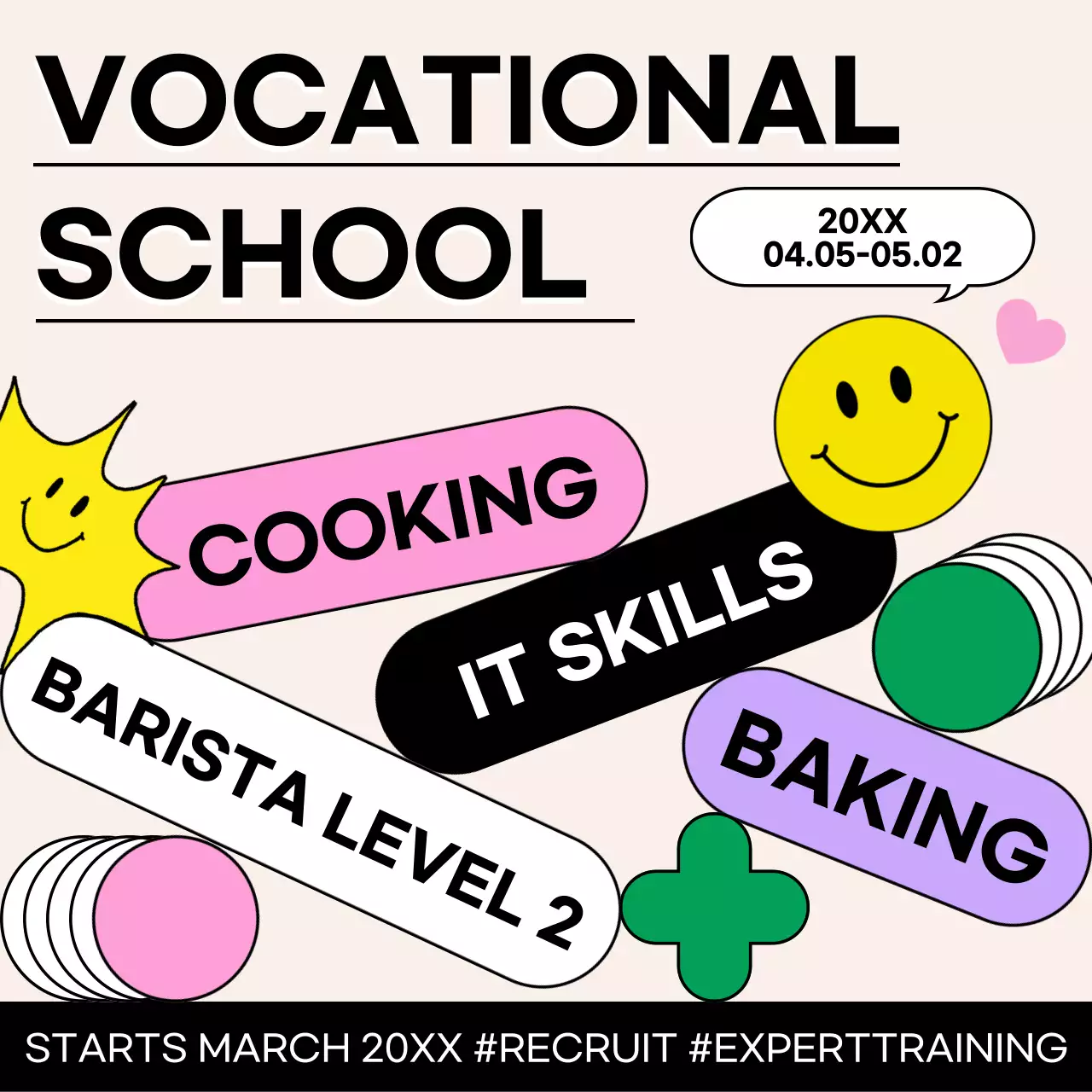 아이보리 배경에 트렌드한 국비 교육 홍보 동영상