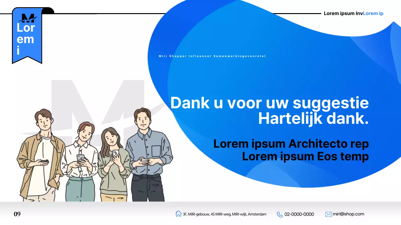 Pop-art samenwerkingsvoorstel in blauw en zwart