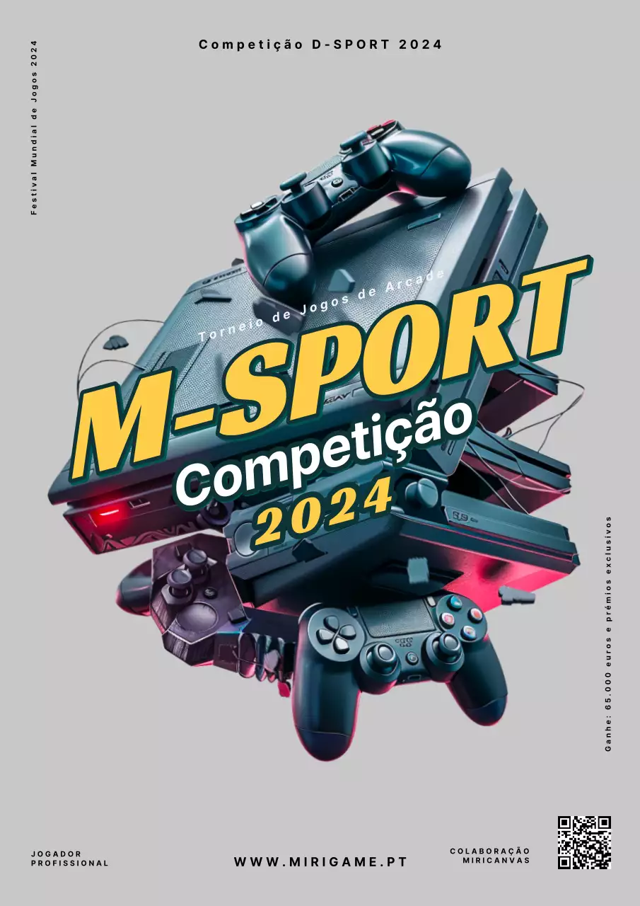 Folheto de campeonato de desportos electrónicos geométrico verde e amarelo