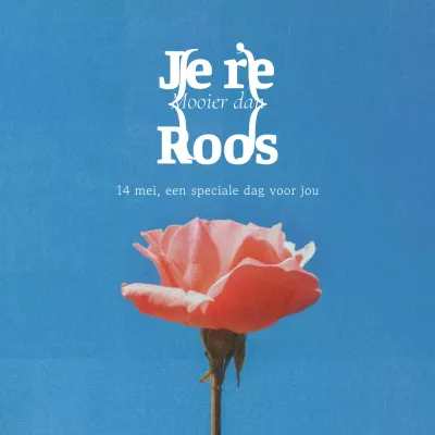 Een sentimentele Rose Day-post in roze en lichtblauw