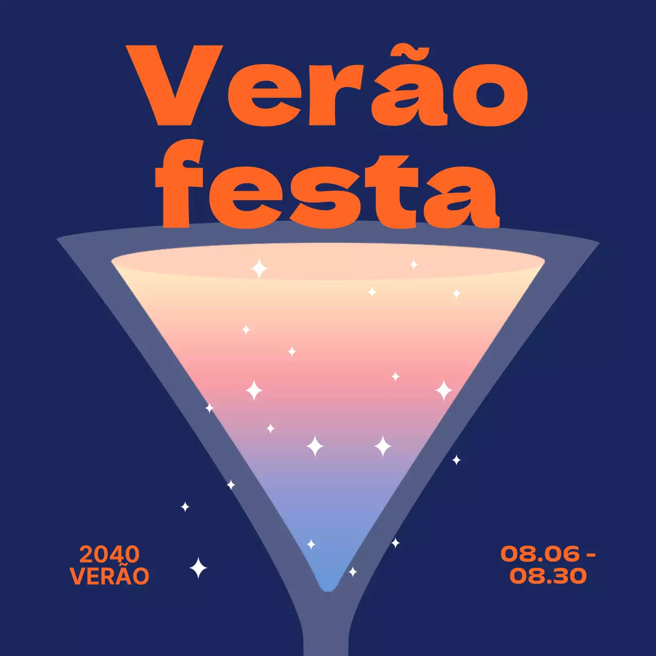 Festivais de verão com gradientes, purpurinas e tipos de letra góticos