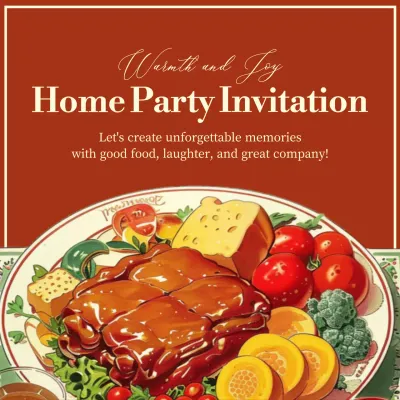 Red Traditional Party Invitation Social Media Post