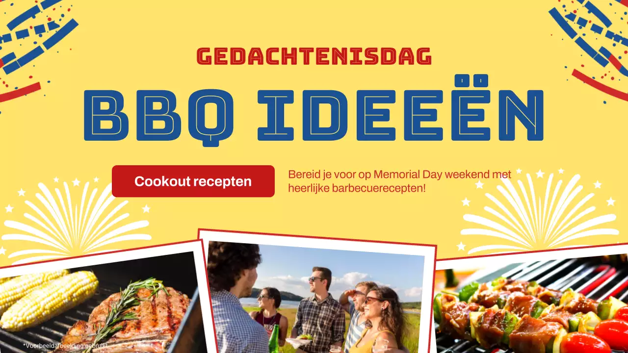 Rood en Blauw Modern Memorial Day BBQ Viering Recept