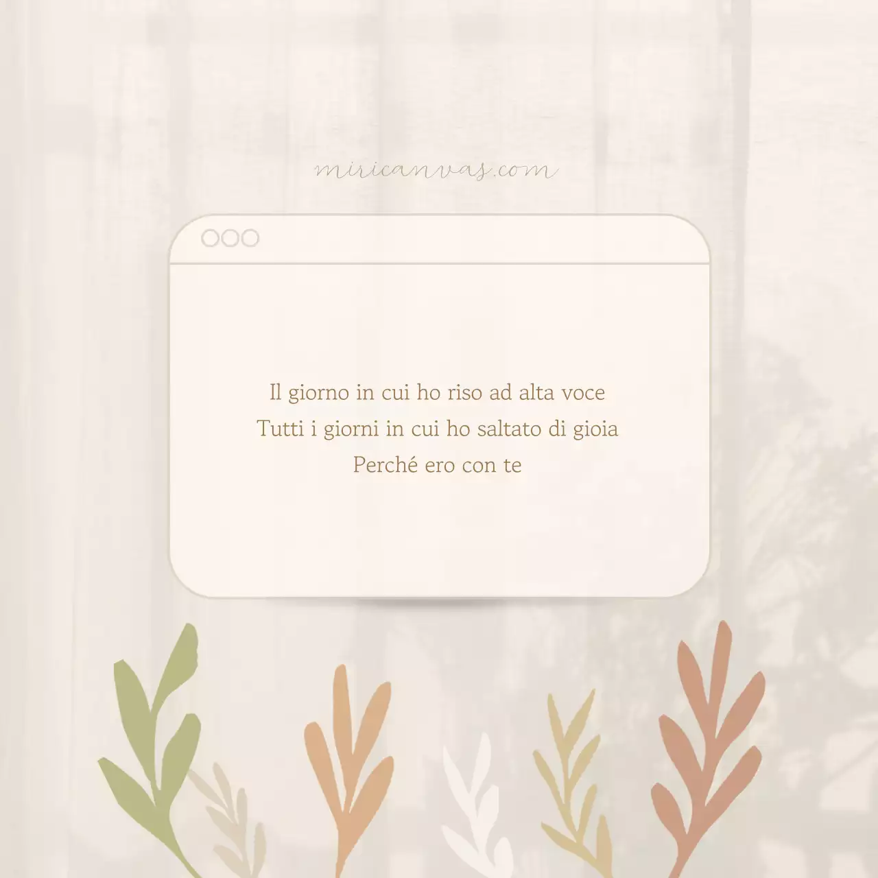 Una semplice posta sentimentale in beige e avorio