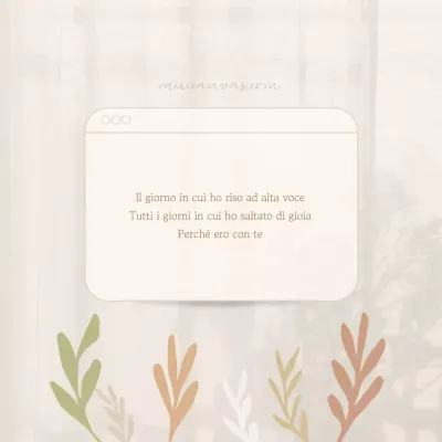 Una semplice posta sentimentale in beige e avorio