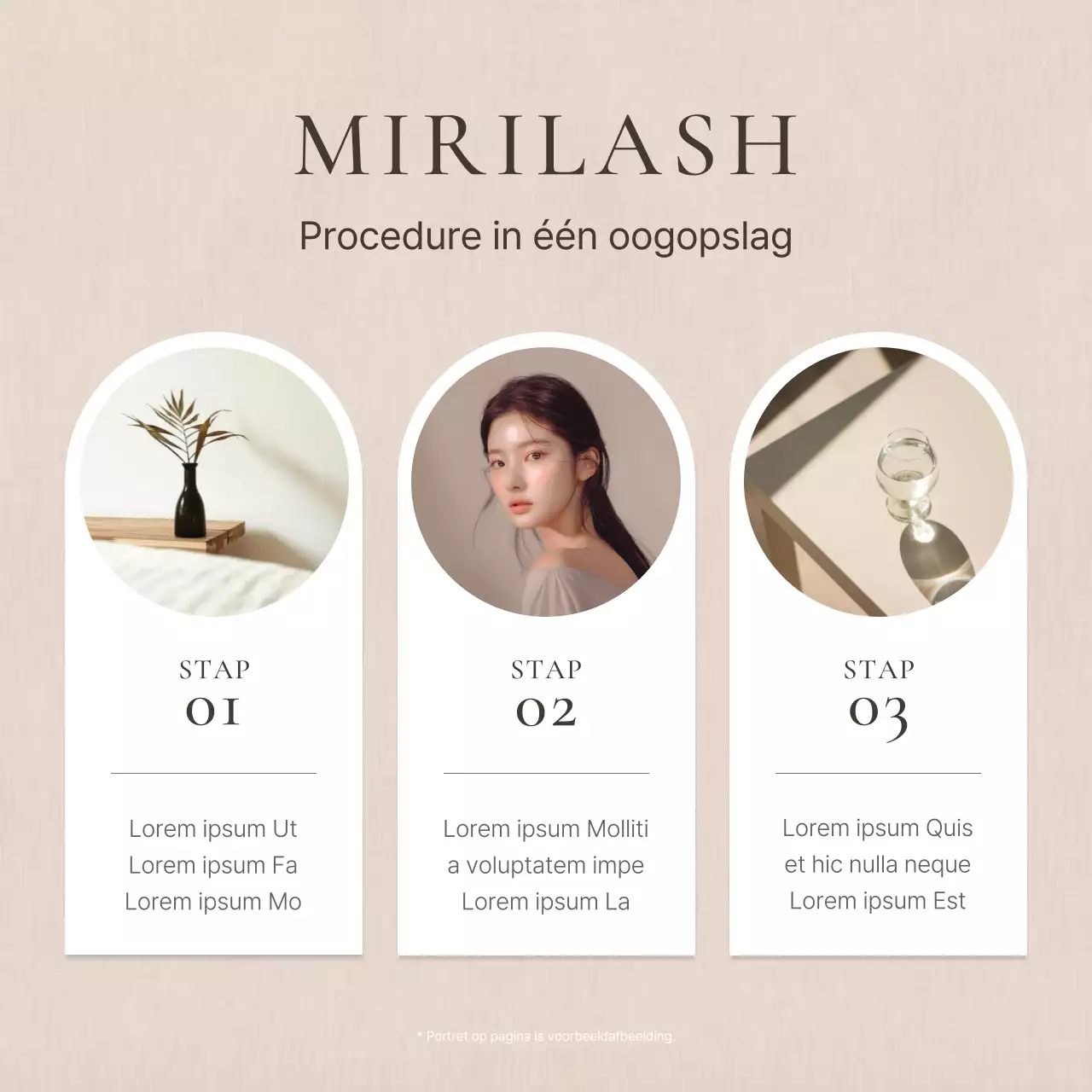 Eenvoudige wimperprocedure in bruin en beige schoonheidspromotie