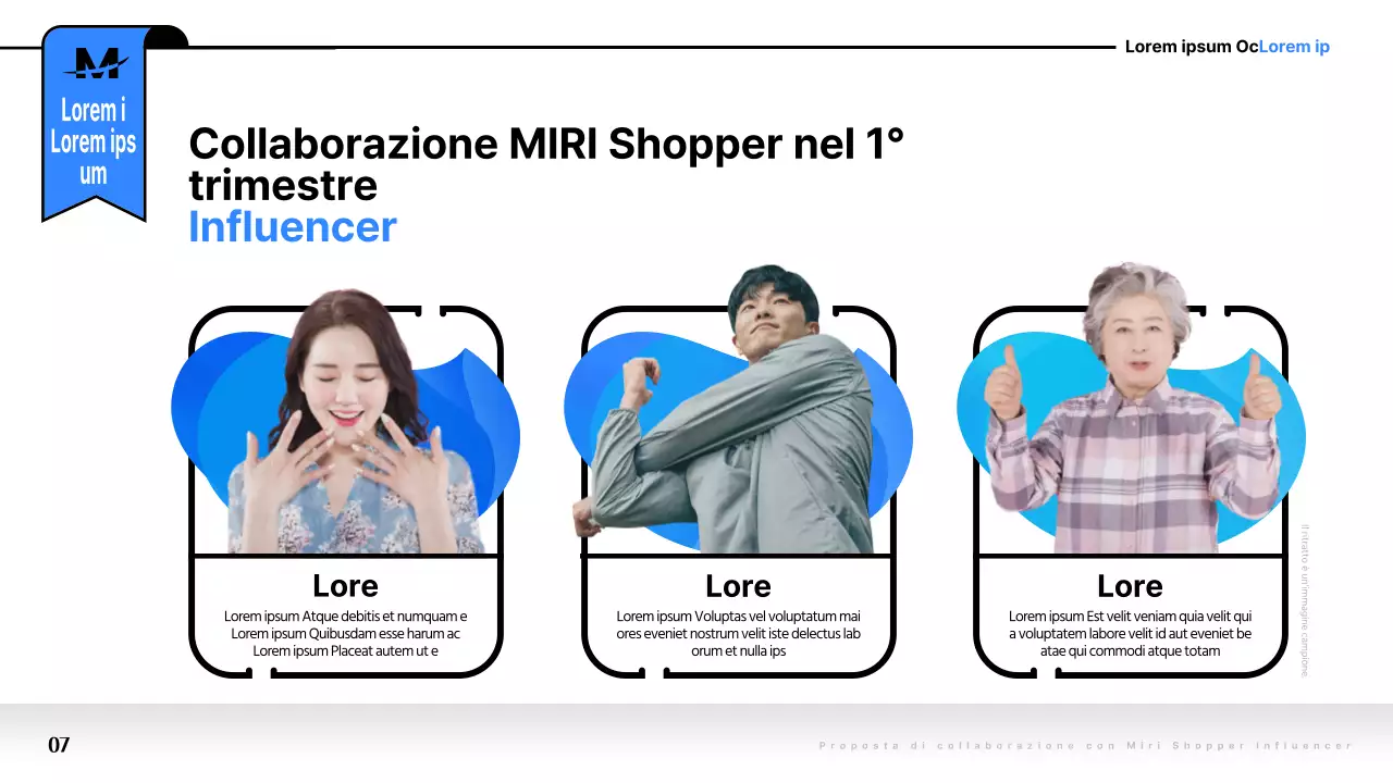 Proposta di collaborazione pop-art in blu e nero