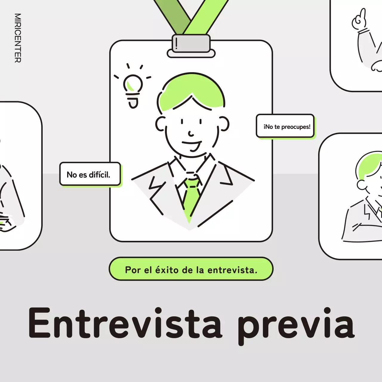 Sobre la entrevista sencilla previa al pase en chartreuse y gris