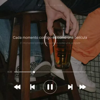 Sencillo poste sentimental en naranja y azul claro