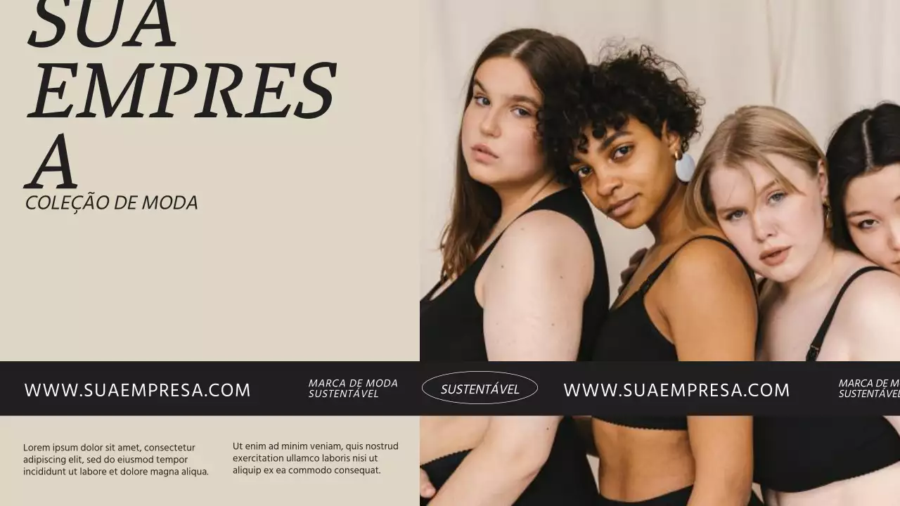 Bege Preto Moda Moderna Apresentação da empresa