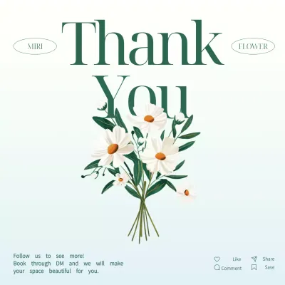 White Elegant Thank You Card Instagram Post