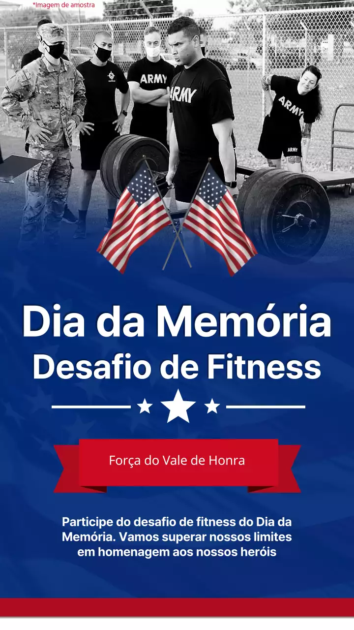 Anúncio do Desafio de Fitness Moderno Azul e Vermelho