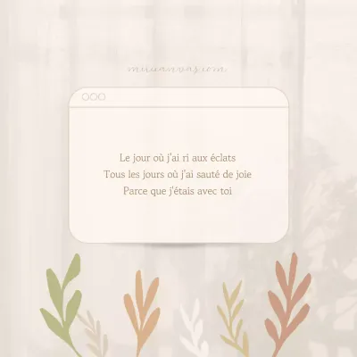 Un simple billet sentimental en beige et ivoire