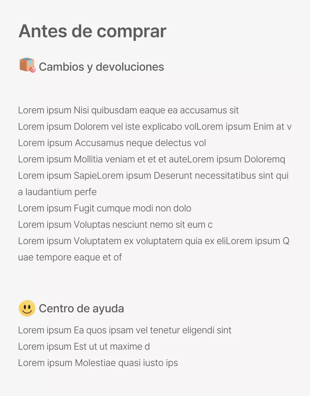 Un anuncio de un centro comercial de moda con sencillos emojis estilizados en blanco y gris