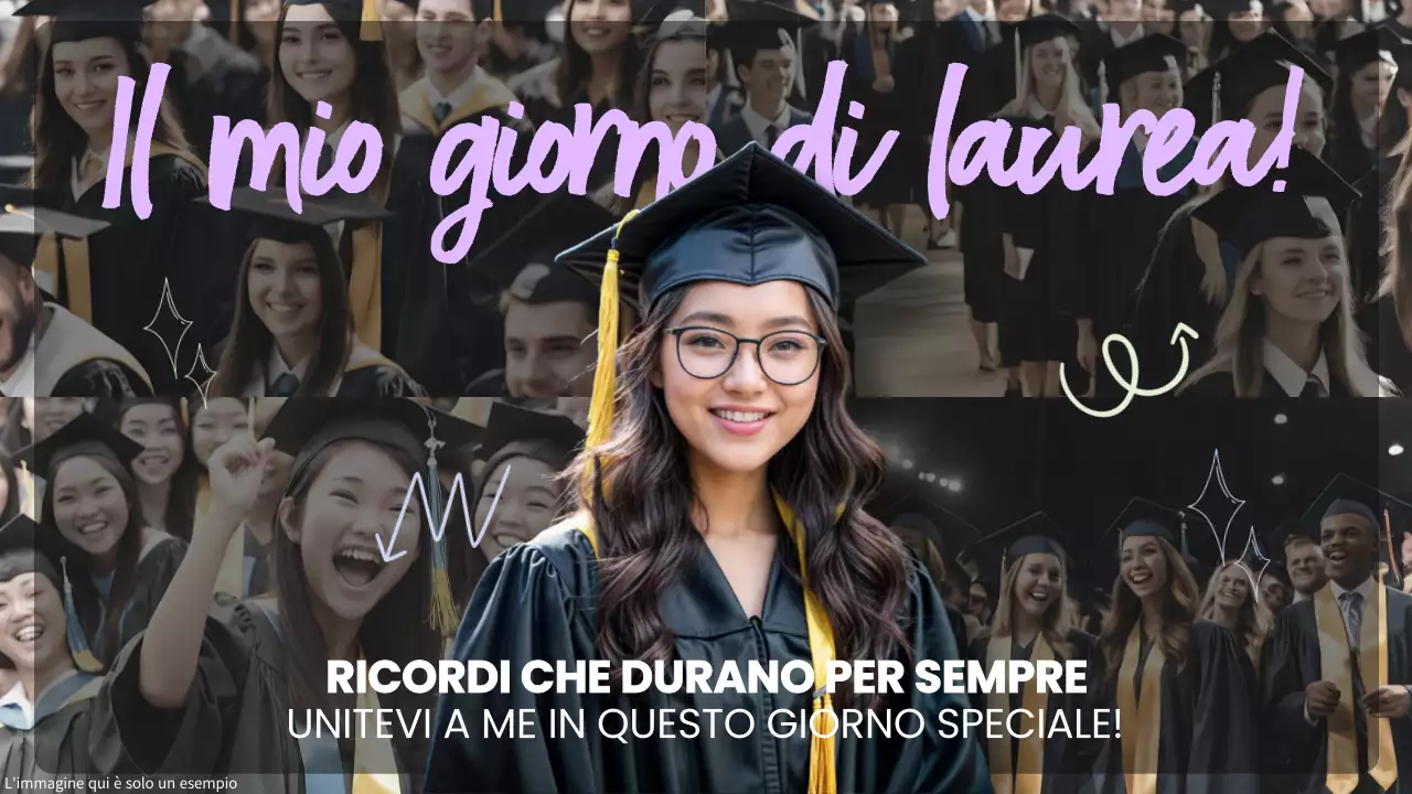 Introduzione moderna al giorno della laurea in viola e nero