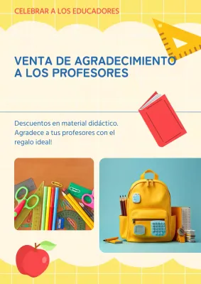 Promover una venta de libros de texto con descuento en el centro comercial del libro amarillo.