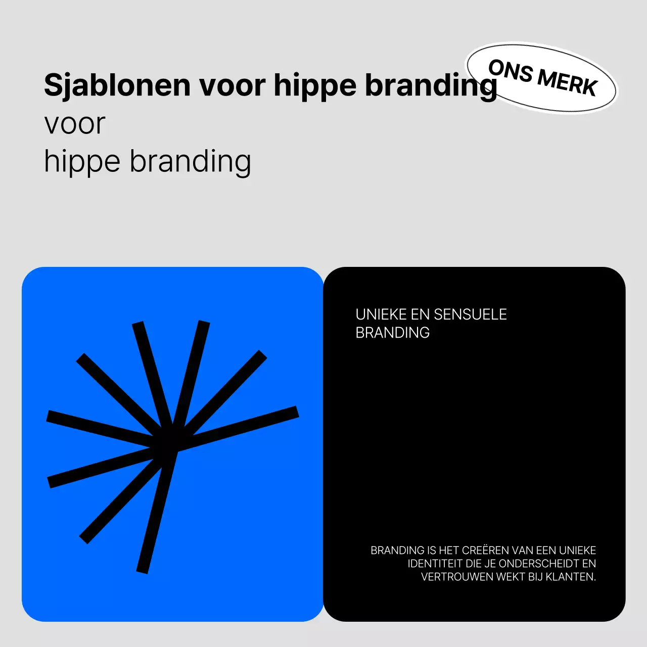 Een trendy brandingprimer in blauw en zwart