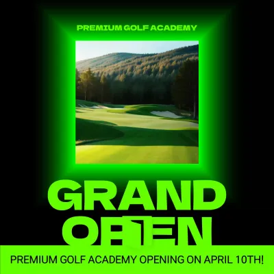 Neon Bold Golf Promotion Social Media Post