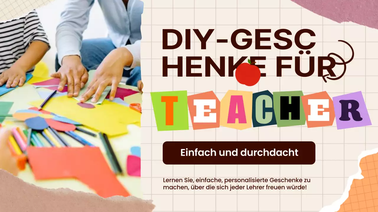 Beige and Orange Modern DIY Gift for Teacher Guide