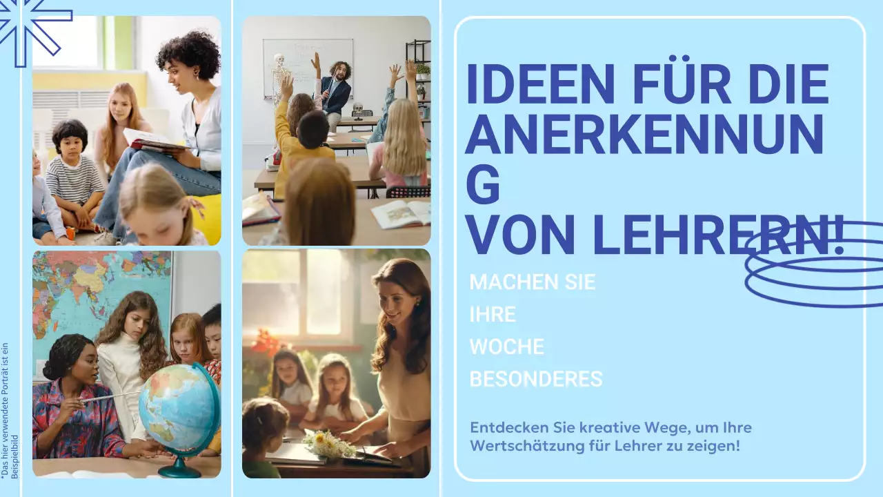 Blau-weißer, einfacher Leitfaden für den Tag der Lehreranerkennung