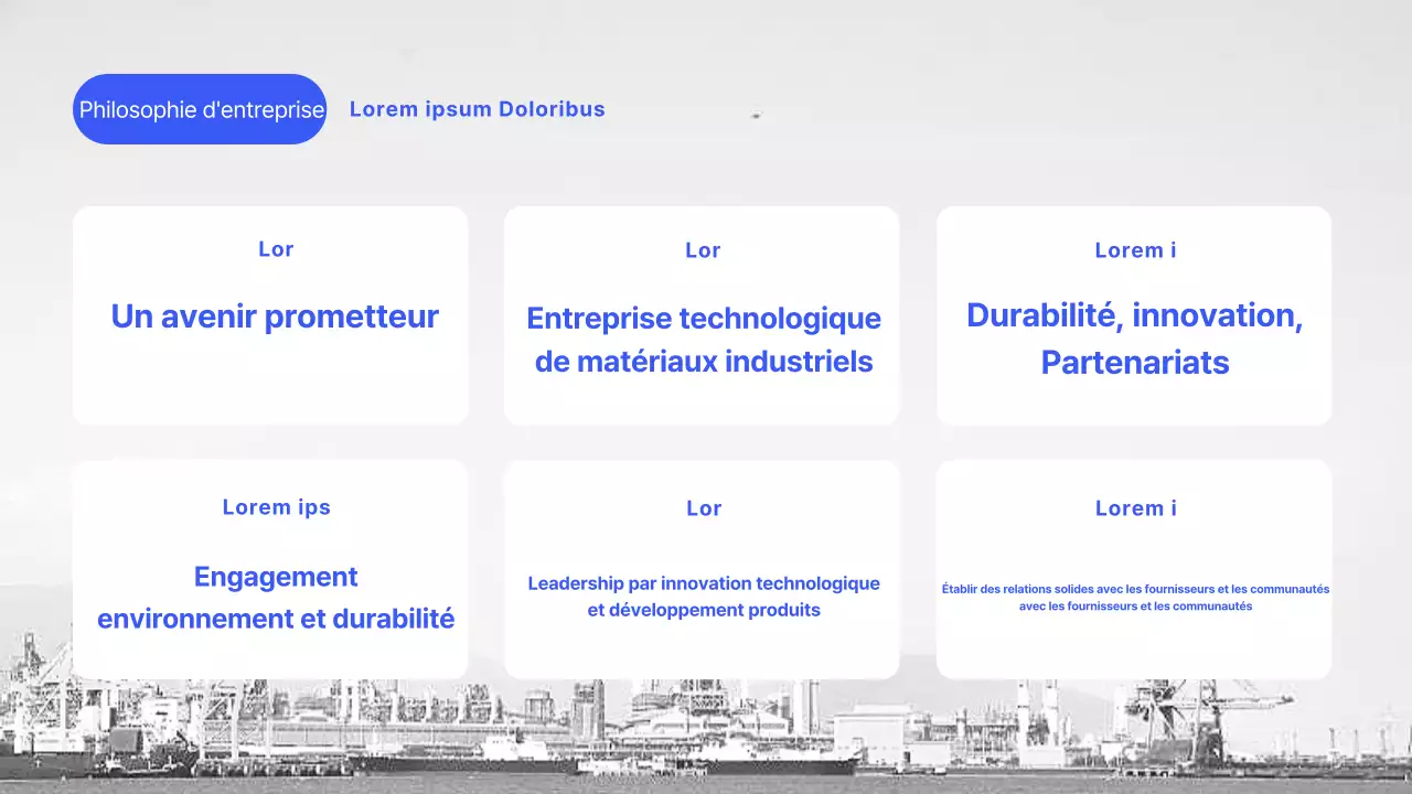 Un plan d'affaires minimaliste pour l'industrie lourde en bleu