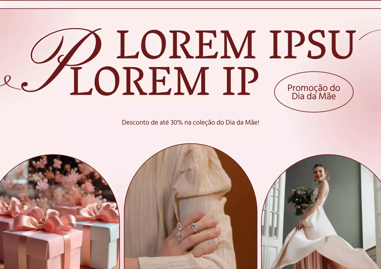 Anúncio de prenda elegante vermelha e cor-de-rosa para o Dia da Mãe