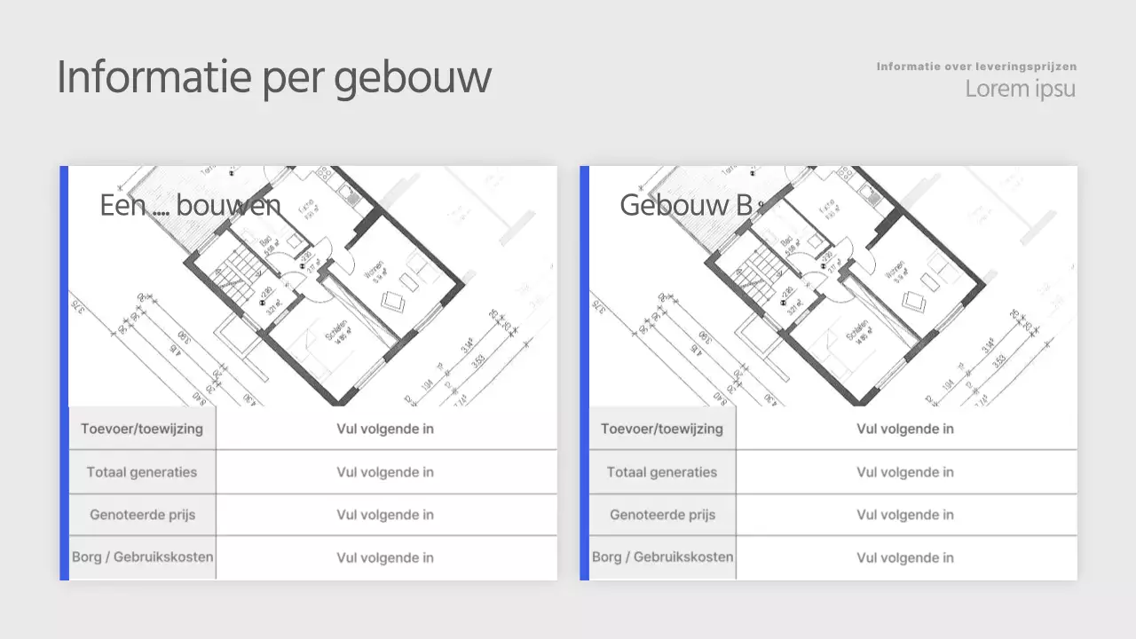 Een eenvoudige eigendomsvermelding in blauw en grijs