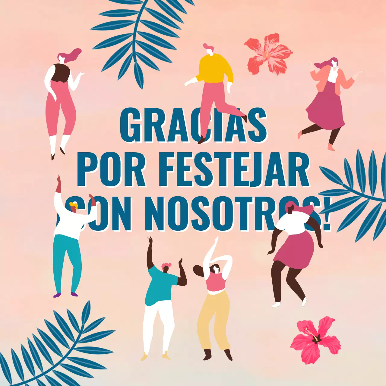 Campaña de fiesta de primavera del bar de moda azul y naranja