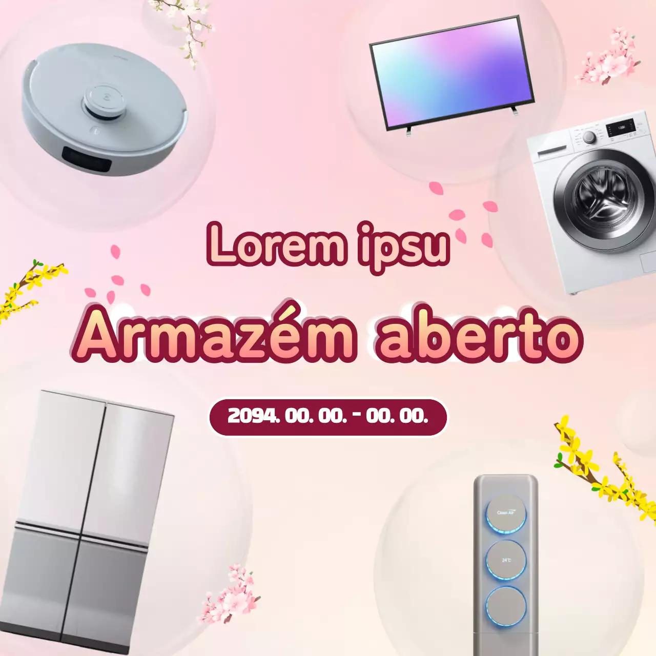 Promover descontos de compras em electrodomésticos cor-de-rosa