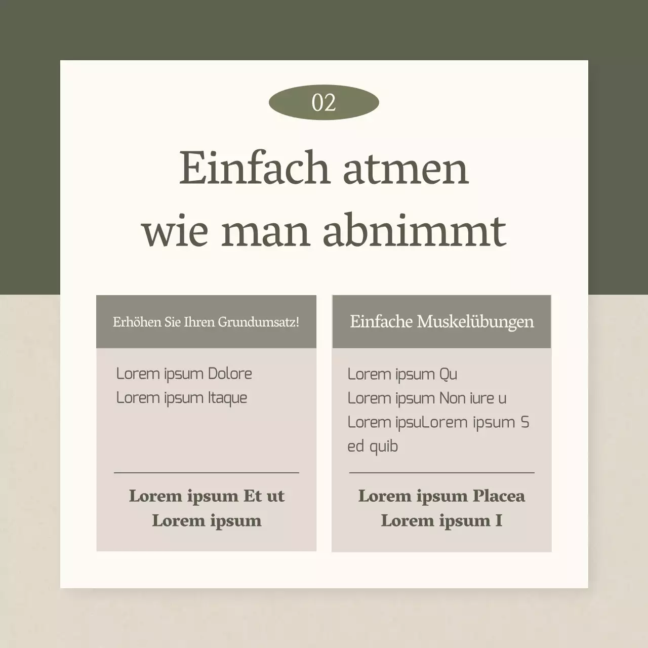 Förderung einer einfachen Ernährung nach der chinesischen Medizin in Khaki und Beige