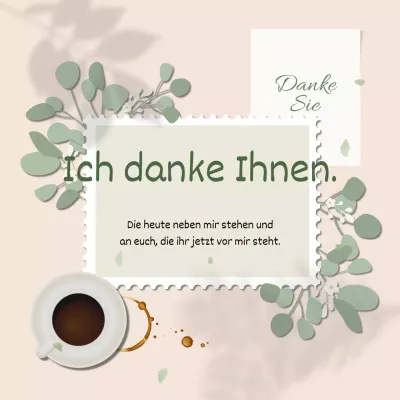 Eine schlichte, sentimentale Post in Grün und Elfenbein