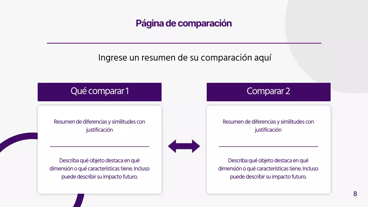 Informes geométricos de análisis de la competencia en gris y morado
