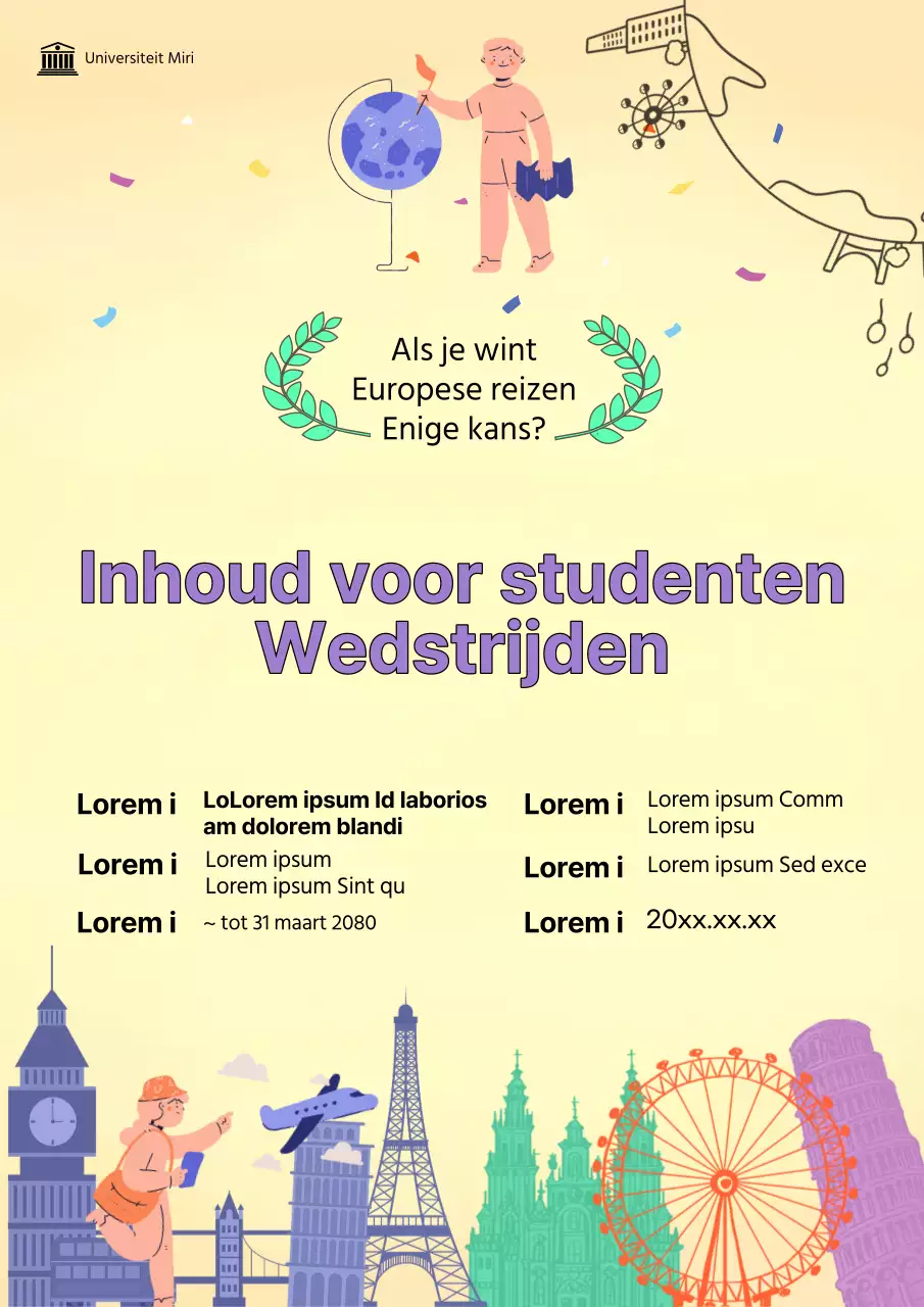 Wervingsaankondigingen promoten voor universiteitsstudenten die in het buitenland willen werken