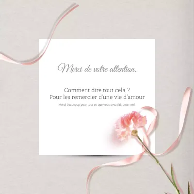 Un luxueux courrier de remerciement en ivoire et rose