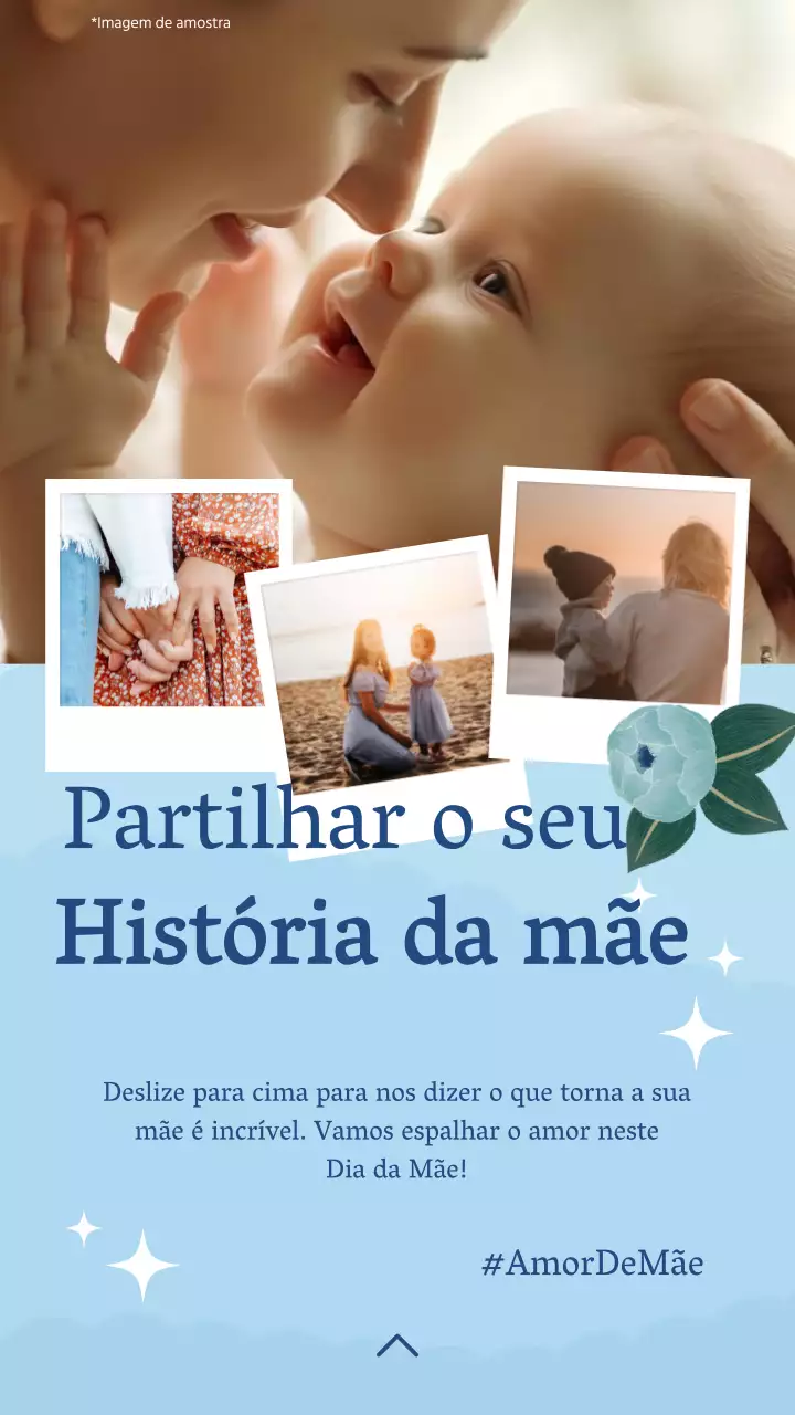 Anúncio de celebração do Dia da Mãe simples em azul e branco