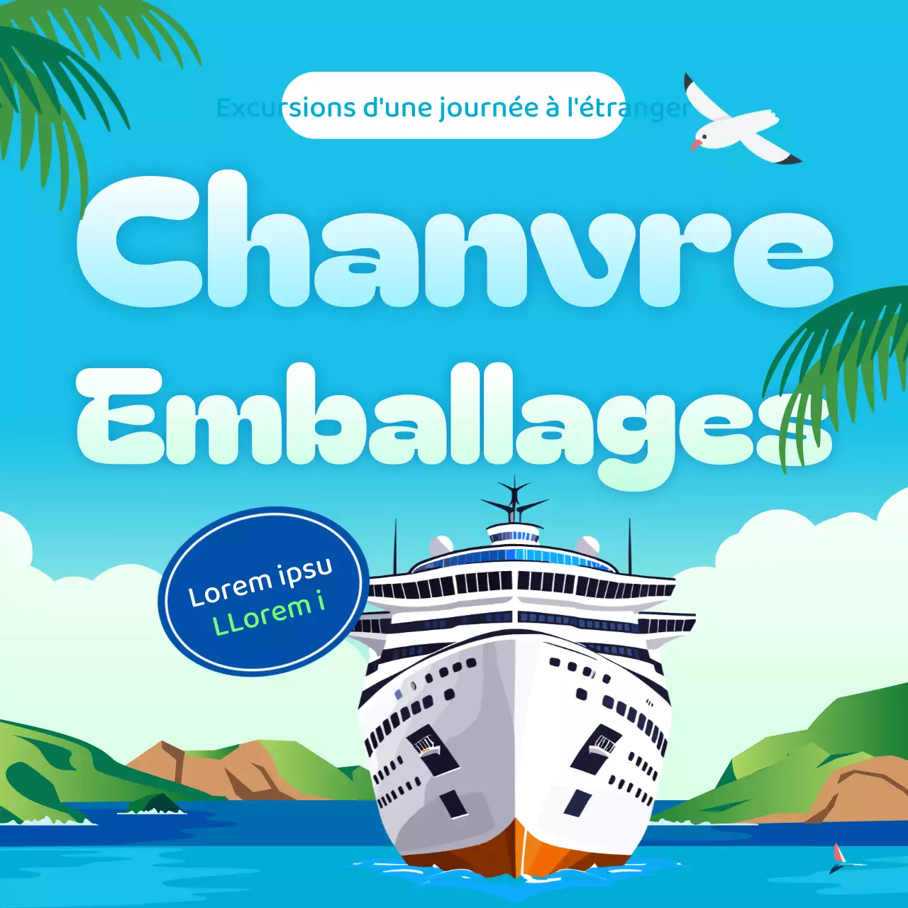 Promouvoir le bleu et le vert naturels des produits de voyage de Hemp Island