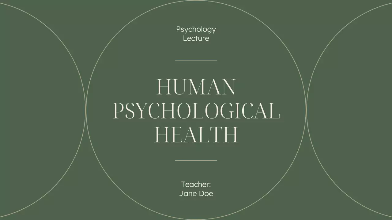 Green Minimalist Psychological Lecture Presentation