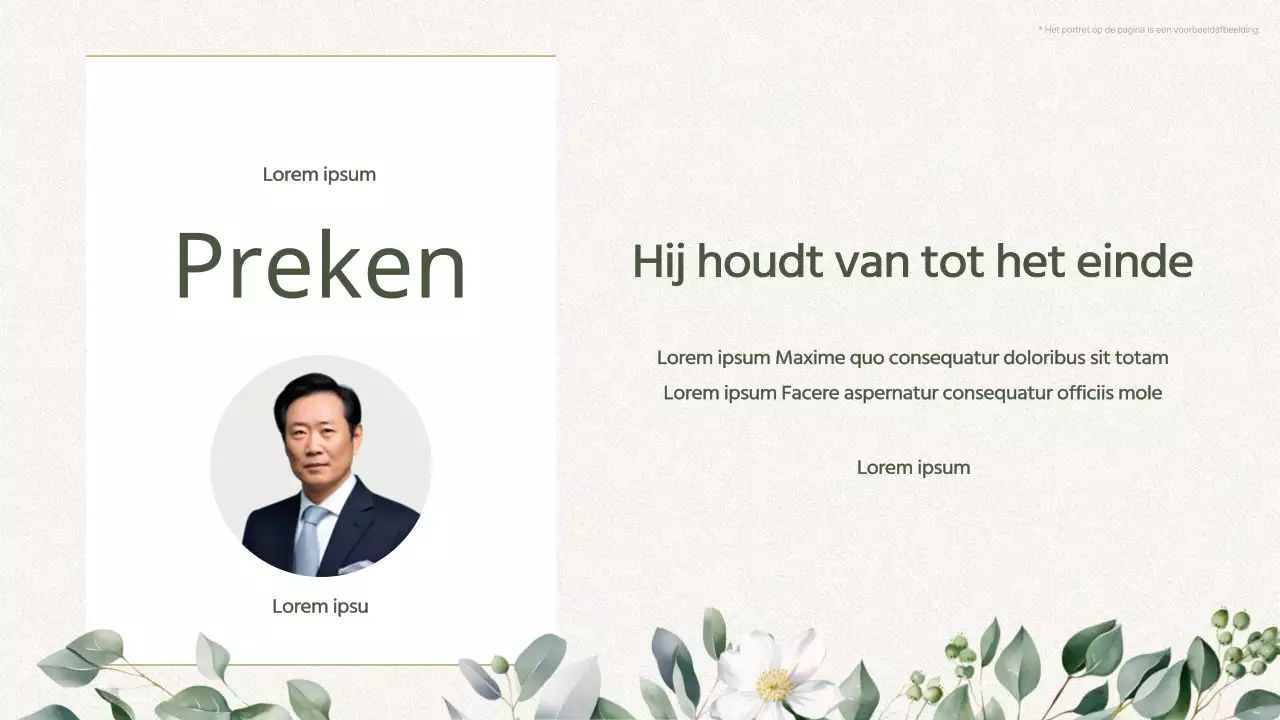 Groene eenvoudige kerkdienstgids