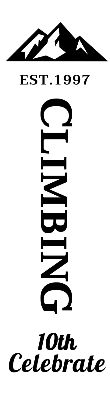 산 일러스트와 세리프체가 있는 빈티지한 느낌의 클라이밍 동호회