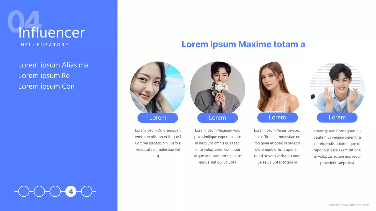 Semplice proposta di collaborazione con gli influencer in blu e bianco