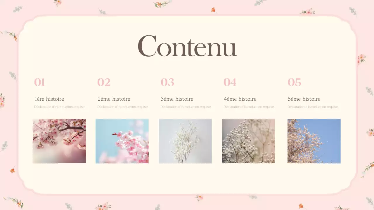 Un brief marketing floral rose et luxueux