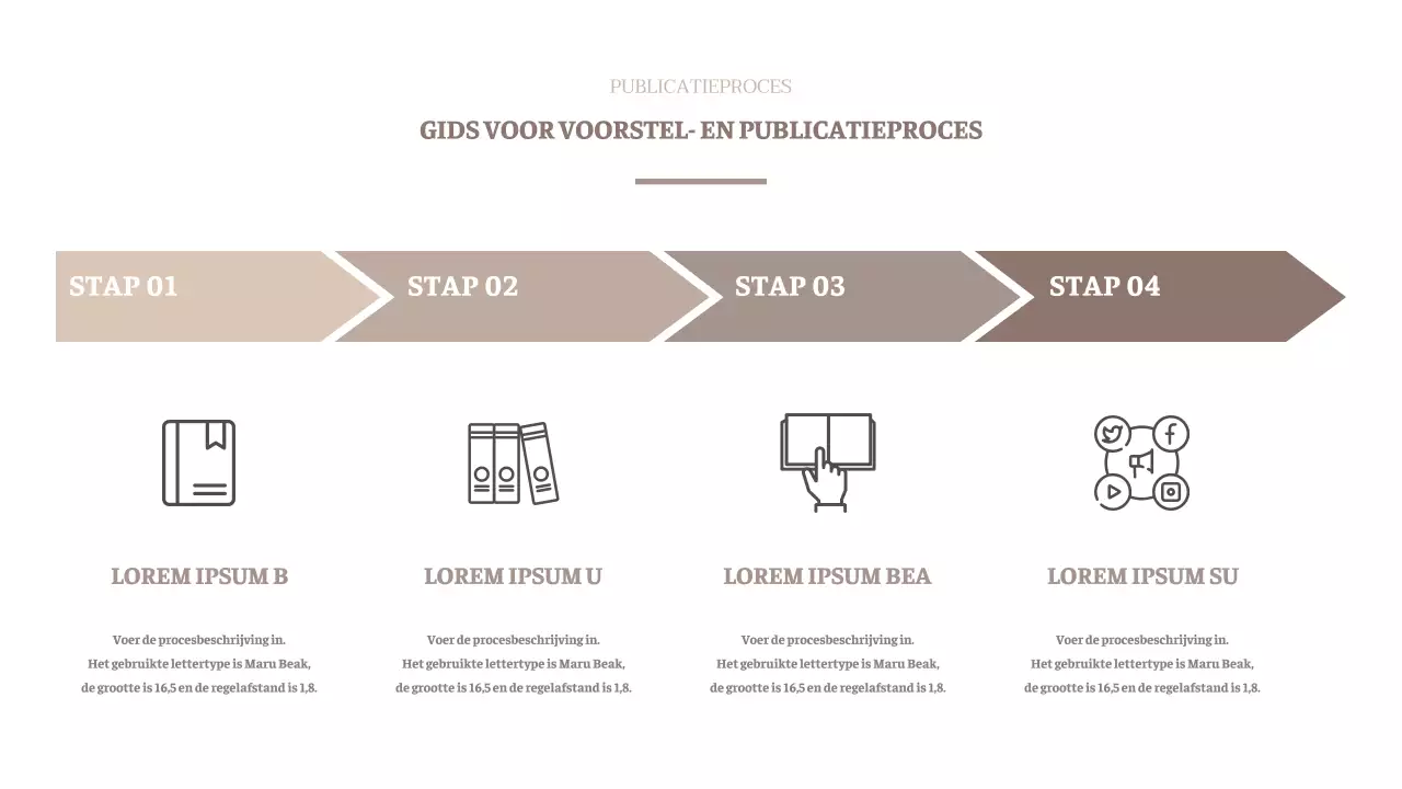 Boekvoorstel voor een modern werk in bruin