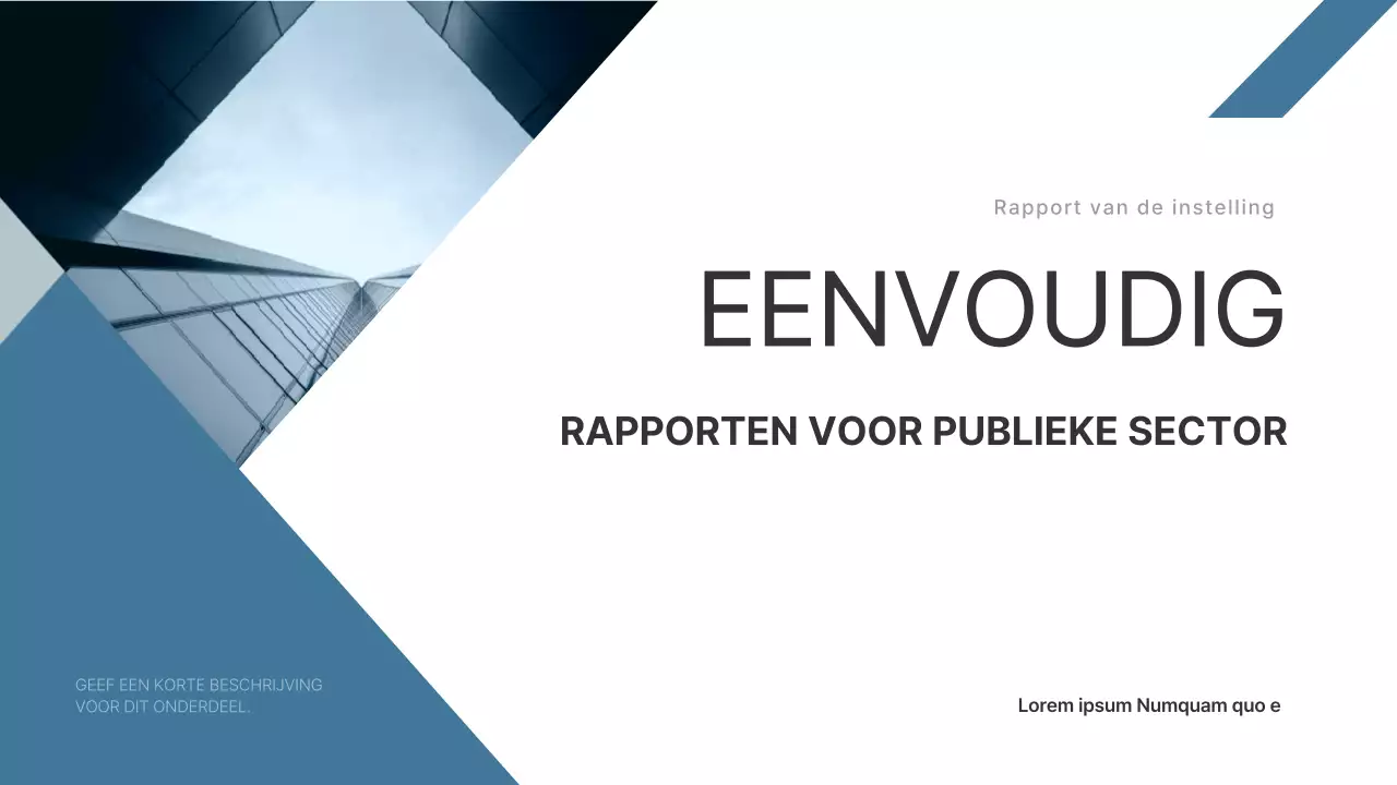 Een eenvoudig bedrijfsrapport in blauw en lichtblauw