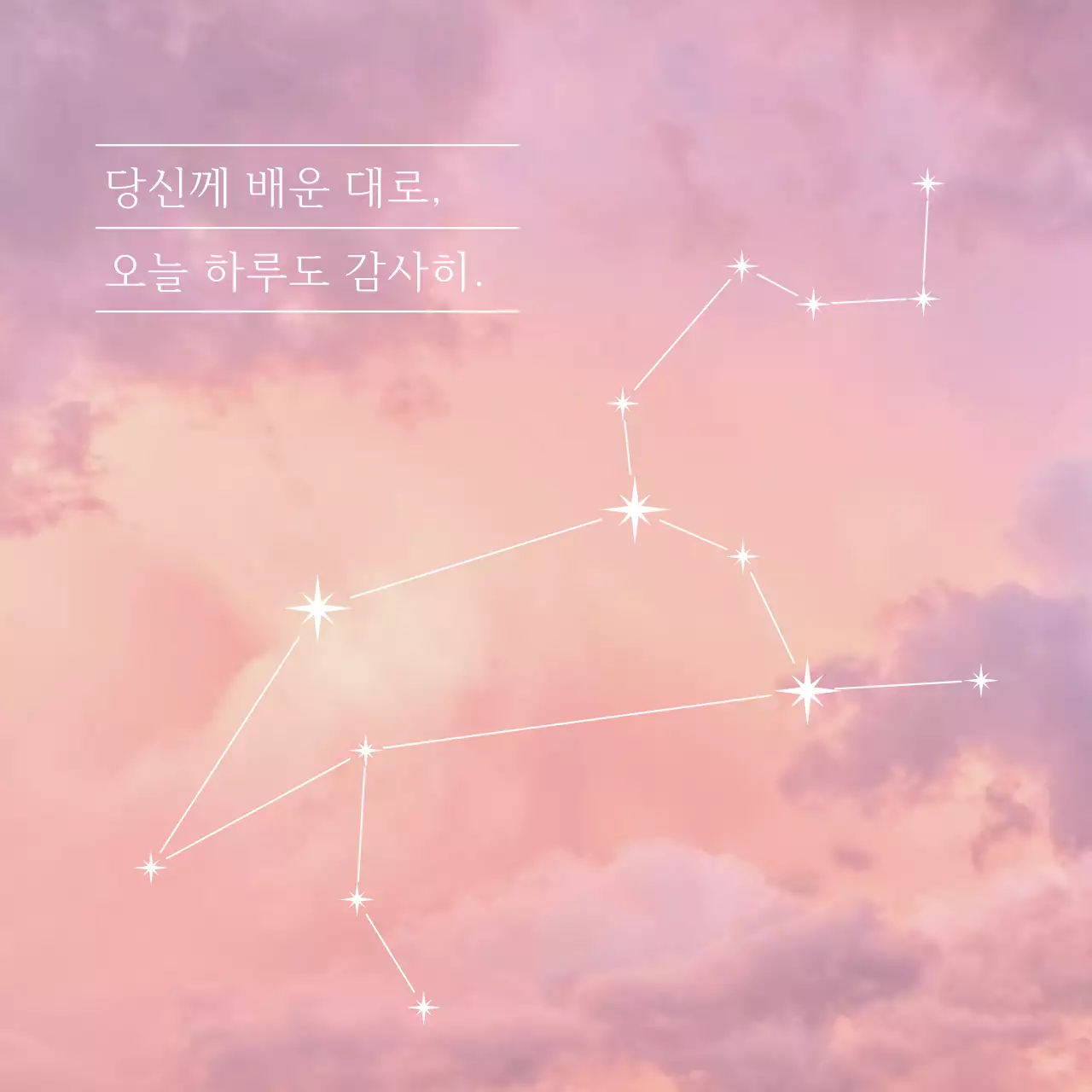 핑크와 연보라색의 단순한 가정의달 인사말 게시글