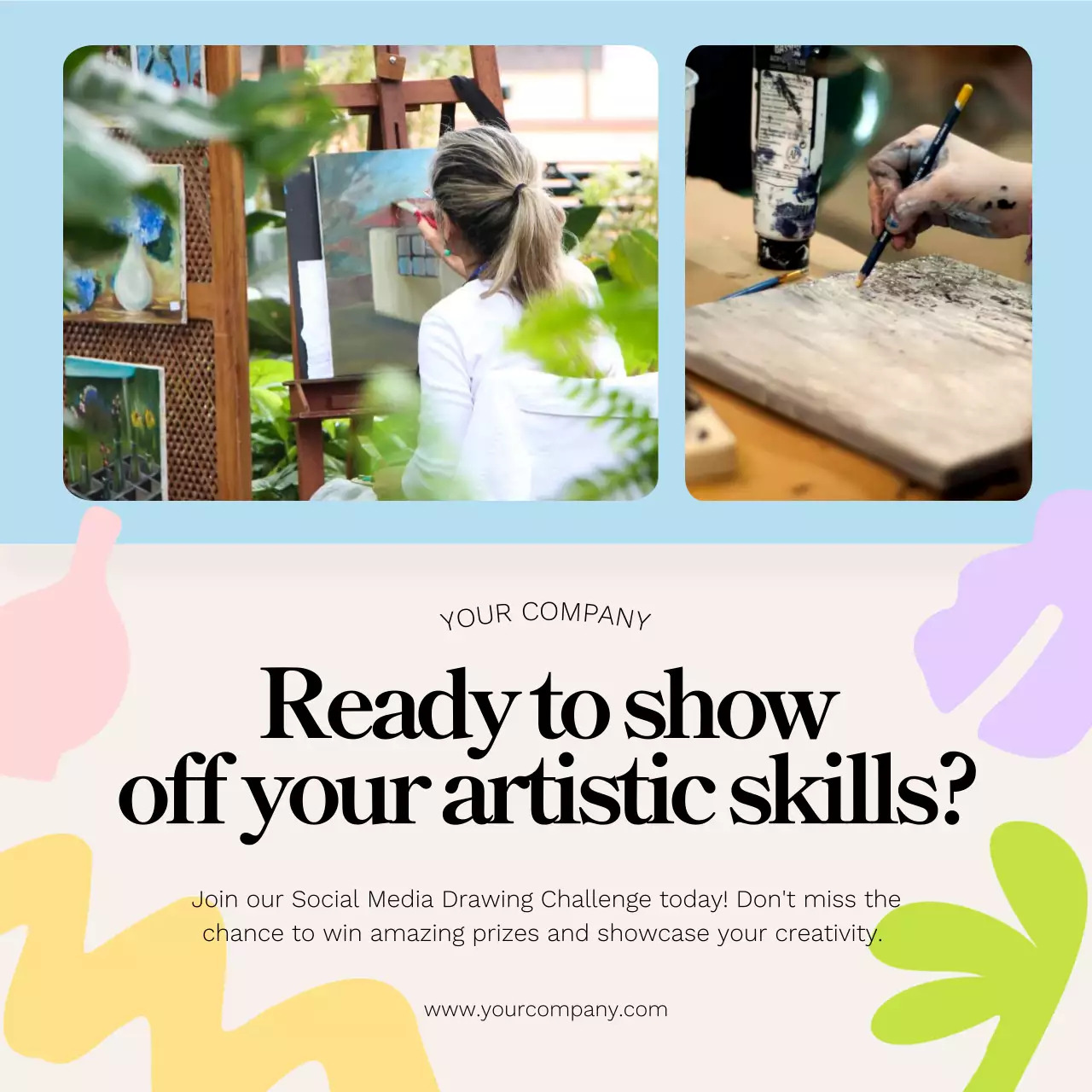 Beige Modern Art Promotion Social Media Post