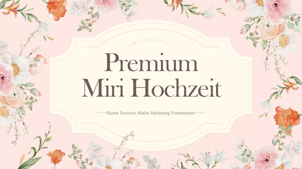 Ein rosafarbener, luxuriöser Marketingslip mit Blumenmuster