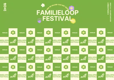 Fotowand met bloemenillustraties in een lentethema tegen een groene achtergrond